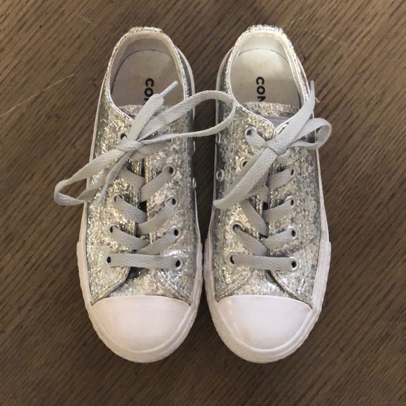 girls silver converse